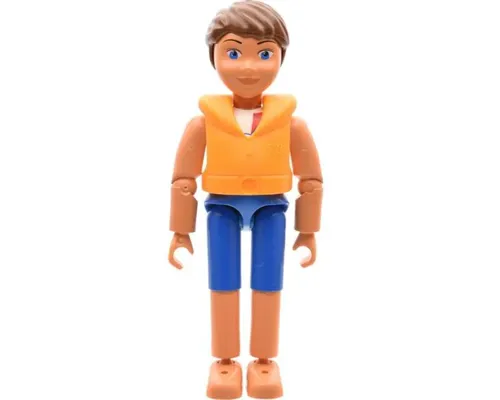 Belville Male, Child Boy - Blue Shorts, White Top with Kite Pattern, Brown Hair, Life Jacket Image