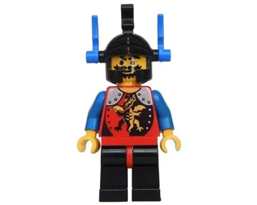 Dragon Knights - Knight 2, Black Legs with Red Hips, Black Dragon Helmet, Blue Plumes Image