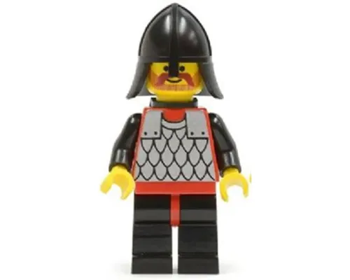 Scale Mail - Red with Black Arms, Black Legs with Red Hips, Black Neck-Protector, Black Plastic Cape Image