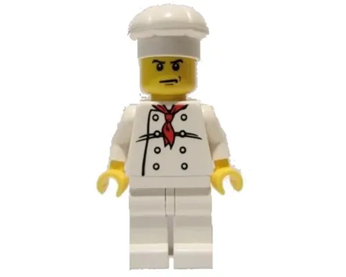Chef - White Torso with 8 Buttons, White Legs, Angry Eyebrows Image