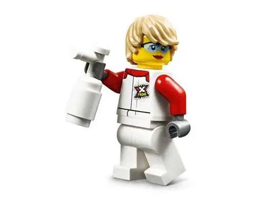 Race Boat Truck Driver - Female, White and Red Racing Suit with 'XTREME' Logo, White Legs, Tan Tousled Hair, Safety Glasses Image