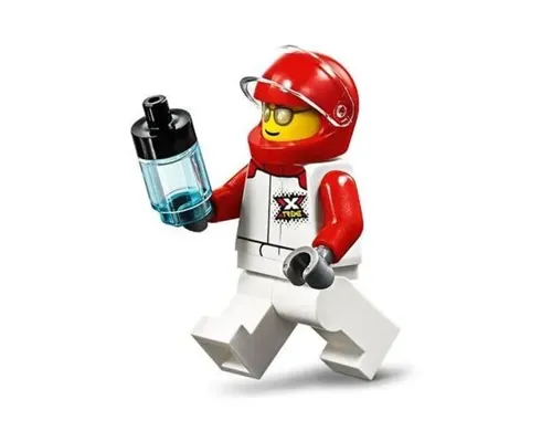 Race Boat Driver - Male, White and Red Racing Suit with 'XTREME' Logo, White Legs, Red Helmet, Trans-Clear Visor, Orange Life Jacket, Sunglasses Image