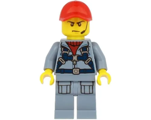 Ocean Submarine Pilot - Male, Harness, Sand Blue Legs with Pockets, Red Cap, Headset Image