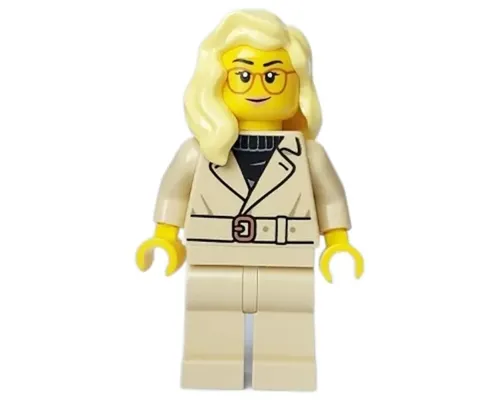 Tourist - Female, Tan Jacket and Legs, Bright Light Yellow Hair over Shoulder, Glasses Image