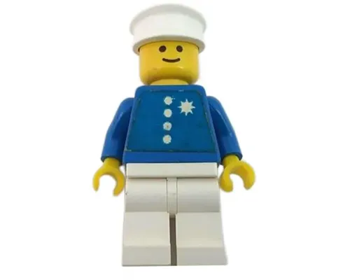 Coast Guard Captain  - White Hat, Torso Sticker with 4 Buttons and Badge Image