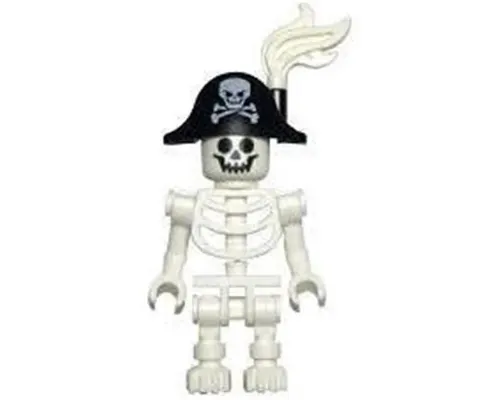 Skeleton - Standard Skull, Bent Arms Vertical Grip, Black Bicorne Hat with Skull and Crossbones, White Plume Image