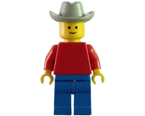 Plain Red Torso with Red Arms, Blue Legs, Light Gray Cowboy Hat Image