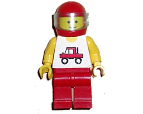 Trucker - Red Legs, Red Helmet, Trans-Light Blue Visor Image