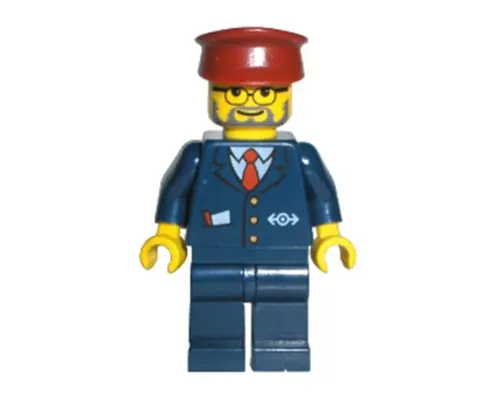 Train Conductor - Male, Dark Blue Suit with Train Logo, Dark Red Hat Image