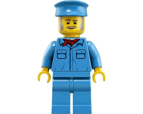 Train Worker - Male, Medium Blue Hat, Medium Blue Shirt with Red Bandana, Medium Blue Legs Image