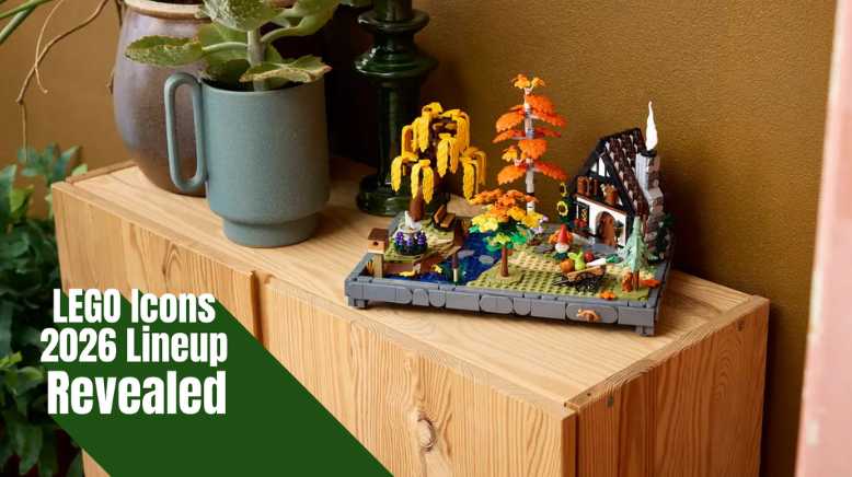 New LEGO Icons 2026 Lineup Revealed: Creel House, Shopping Street & Autumn Cottage Garden Image