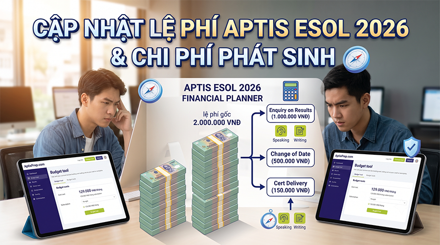 Cập nhật lệ phí thi Aptis mới nhất năm 2026