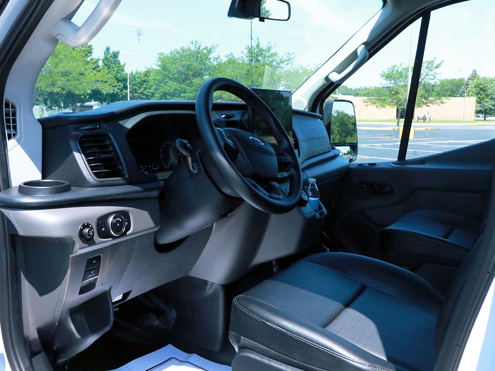 2022 Ford E-Transit 9 passenger driver interior