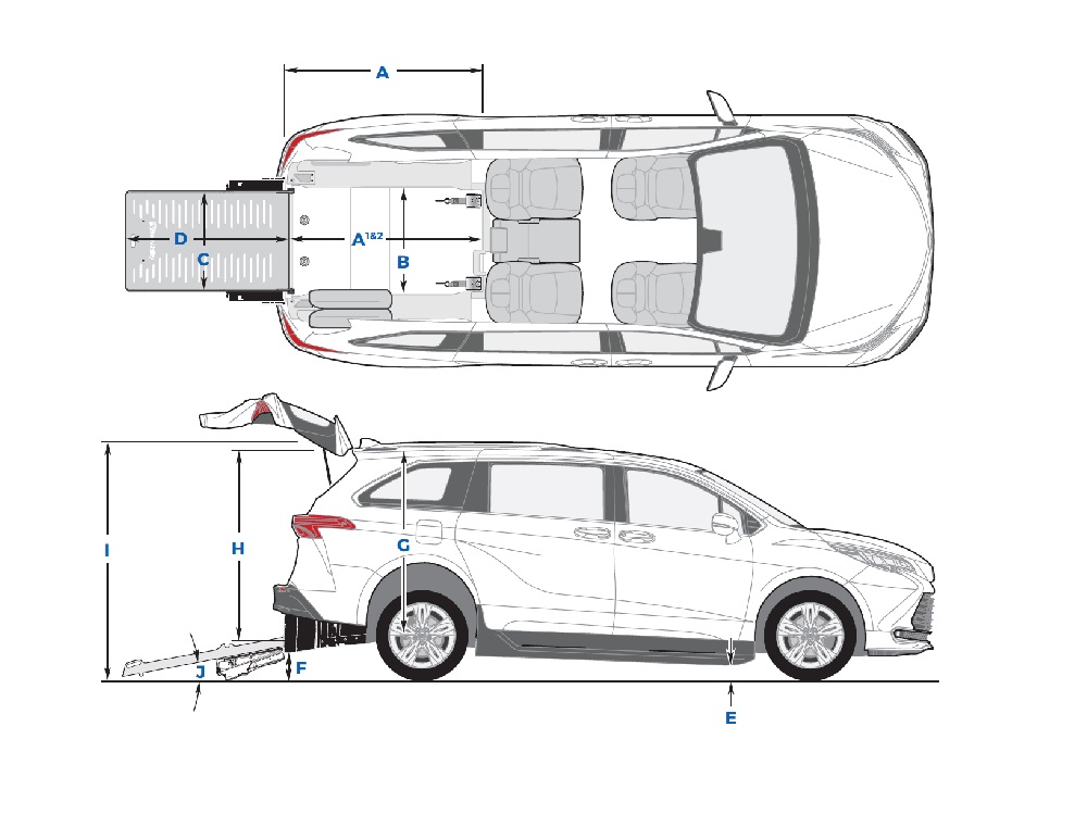 2023 BraunAbility Sienna LE Rear Entry floorplan