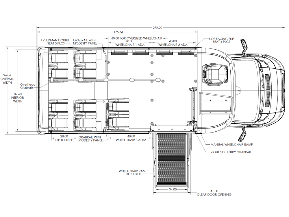 2023 Frontrunner Bus Frontrunner RAM Promaster 3500 14&2 floorplan