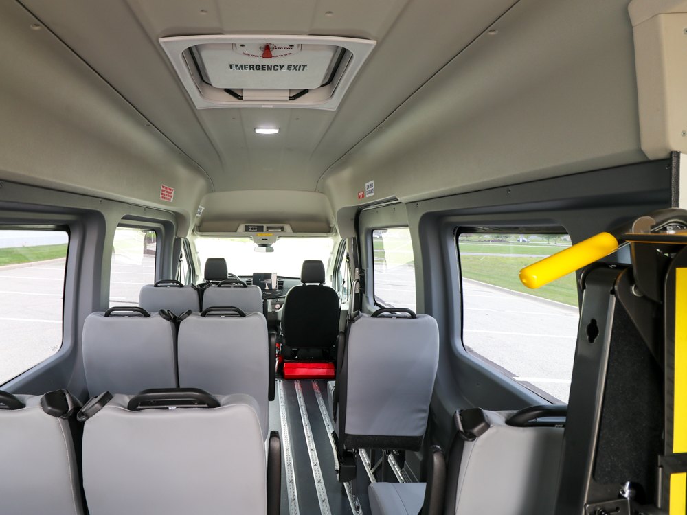 2023 Ford E-Transit Gamechanger rear to front interior seats