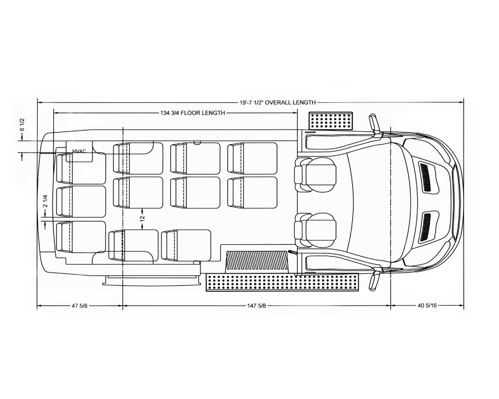 2023 Ford E-Transit Van floorplan