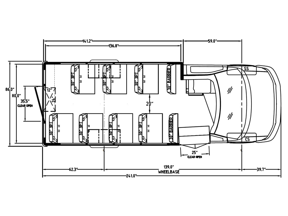 2023 Trans Tech CT Aero MFSAB 14&0 Chevrolet 3500 floorplan