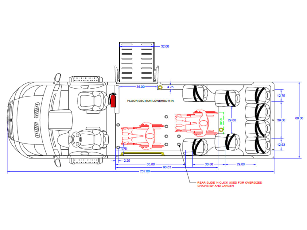 2023 BraunAbility ProMaster 3500 9&2 Q'Straint BUY AMERICA floorplan