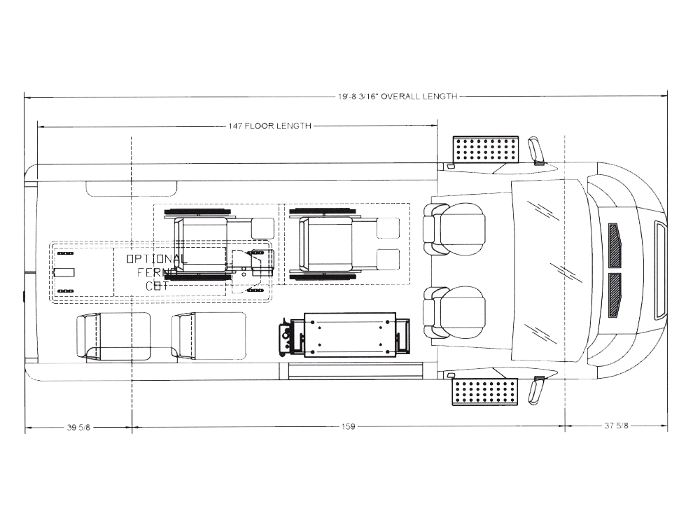 2023 Forest River Promaster 3&2 Ambulock floorplan diagram