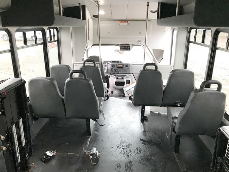 2016 StarTrans Senator II interior view, back to front