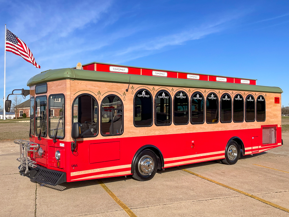 2020 Arboc Spirit of America Trolley 29' Dual Door, Freightliner XB RE, 27+2wc, 6.7L Cummins diesel, 4,800 miles