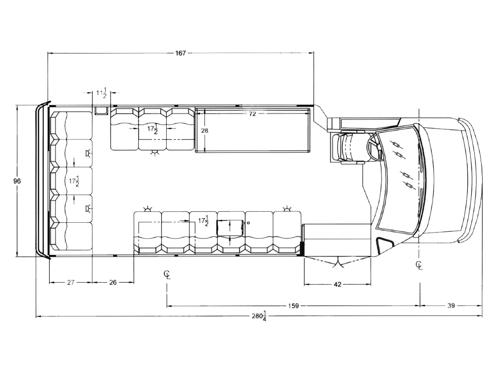 2023 Starcraft Allstar 22 Perimeter Seating 14&0 floorplan diagram