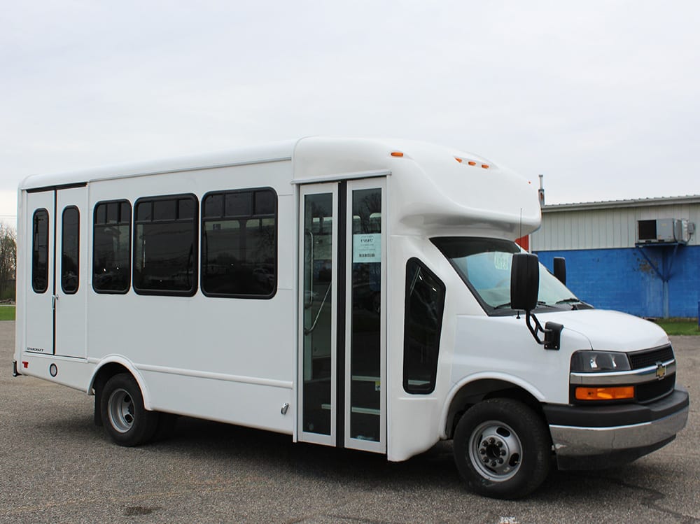 2023 Starcraft Allstar 22 14& Chevy front of bus, driver's side front