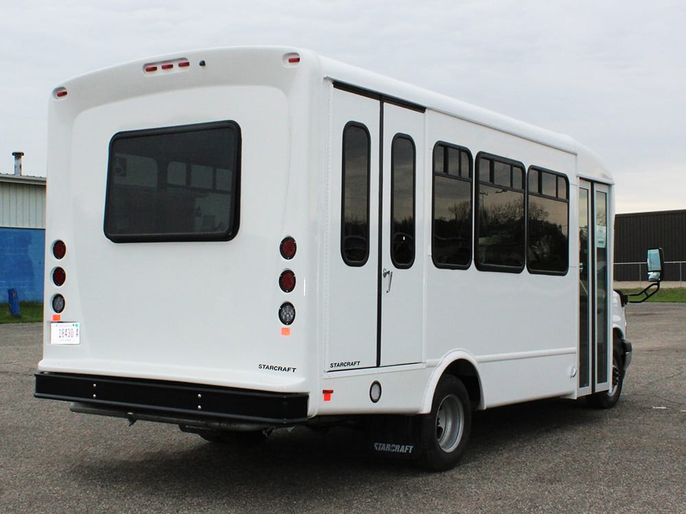 2023 Starcraft Allstar 22 14& Chevy rear side view of bus, passenger side 