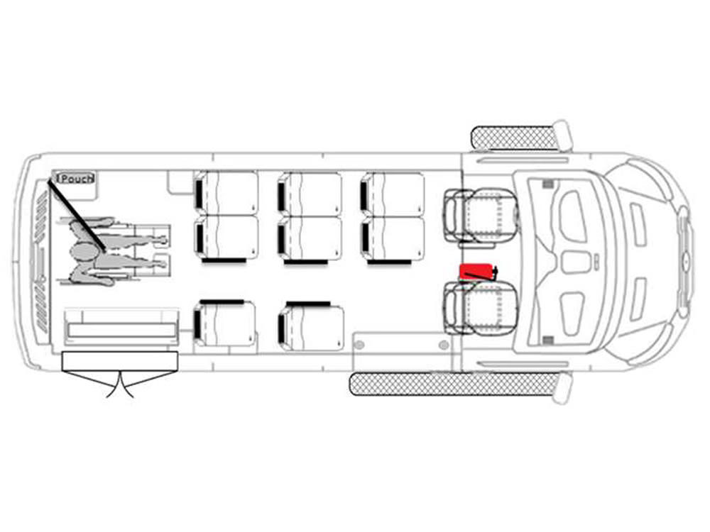 2023 MobiltyTRANS Gamechanger 9&1 E-Transit floorplan