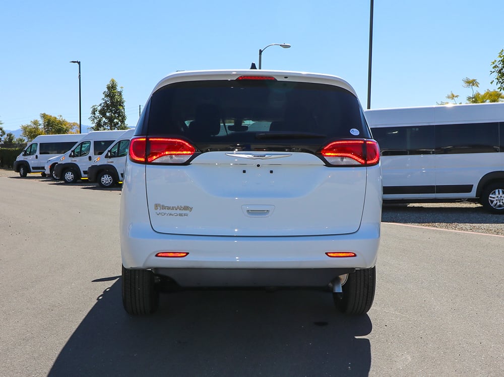2021 BraunAbility Chrysler Voyager LX side Entry Gas 4&1 rear view