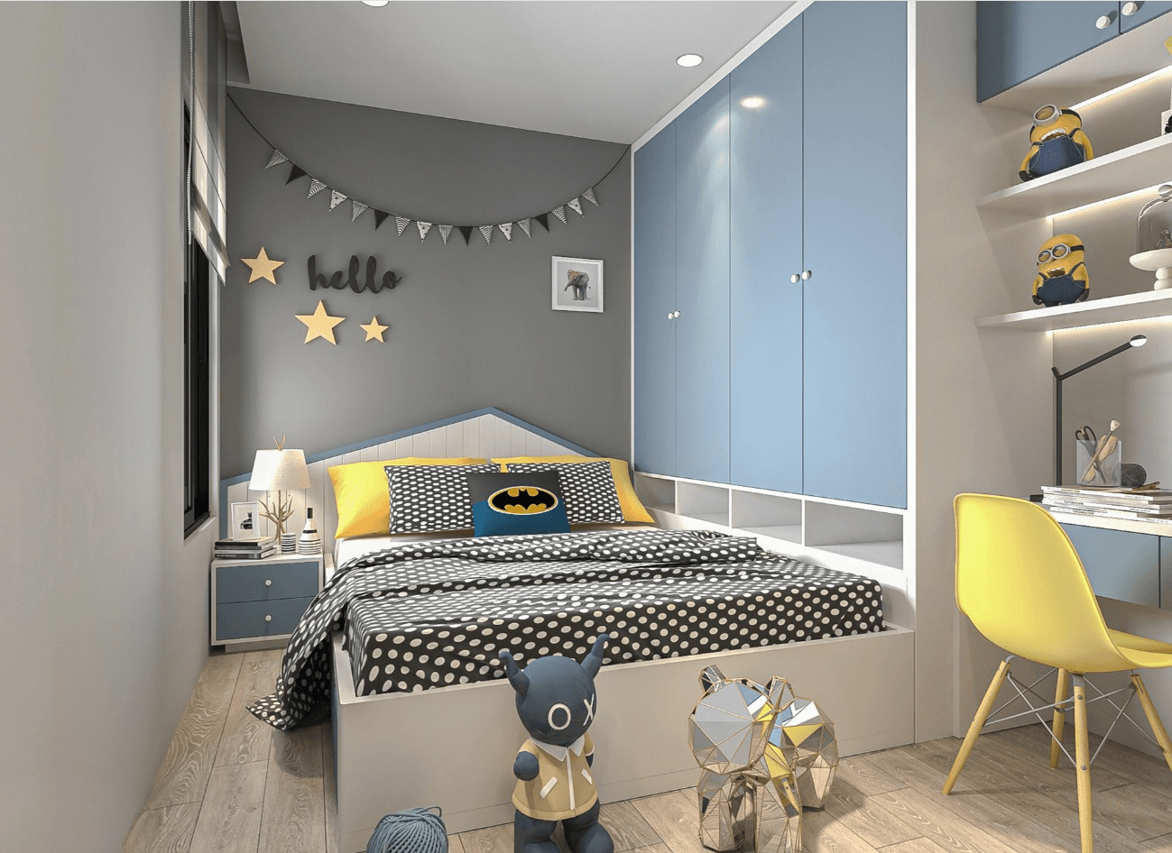 Ánh sáng trong thiết kế nội thất phòng ngủ 9m2