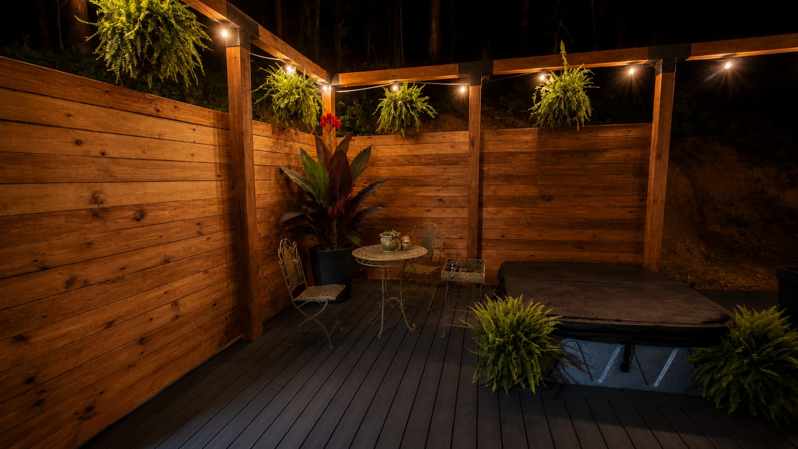 Private hot tub at Hidden Springs