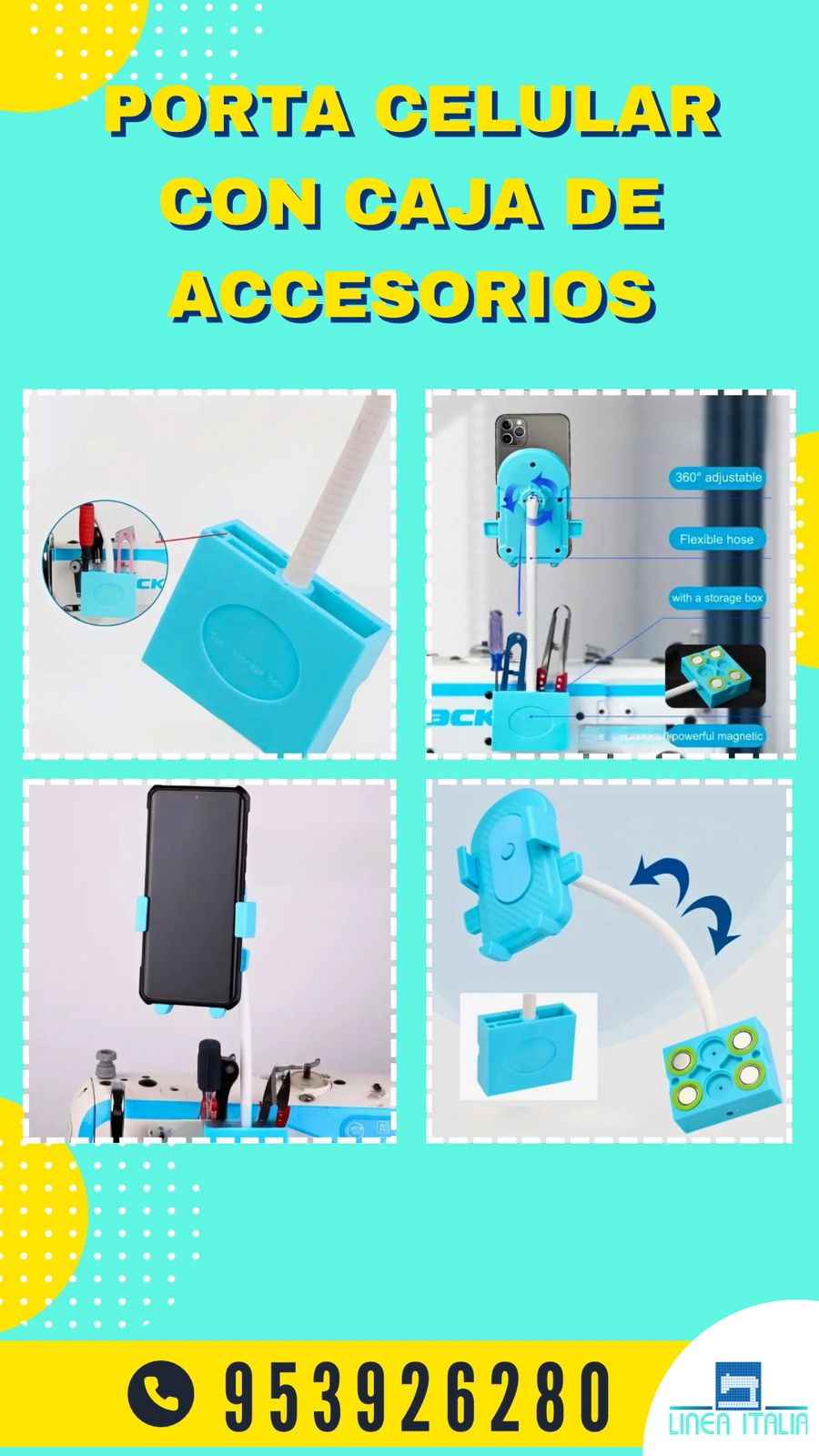 Porta Celular con Caja de Accesorios