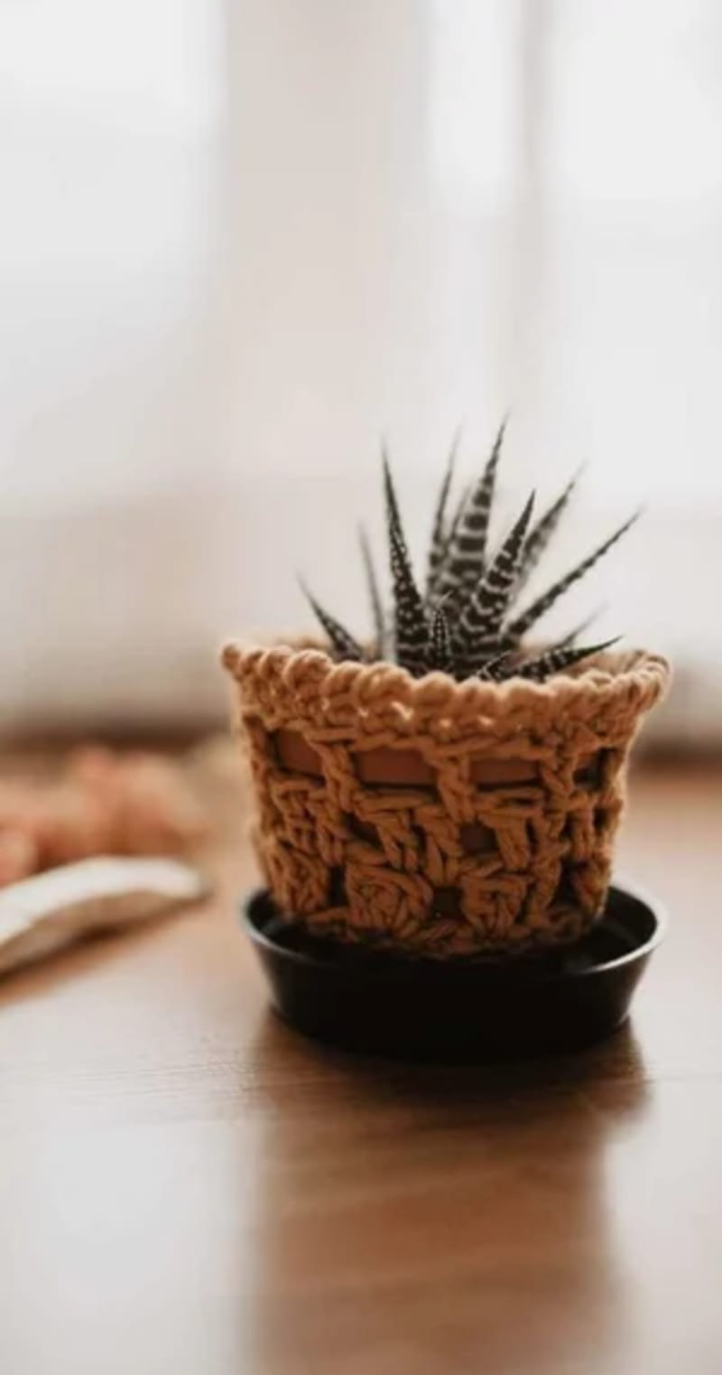 Hug-Me Crochet Plant-Pot Cover