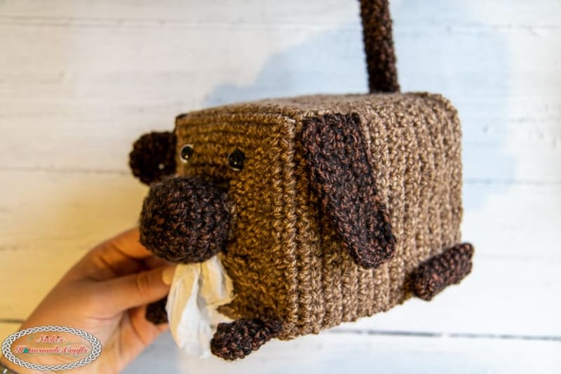 Crochet Dog Tissue Box Cover