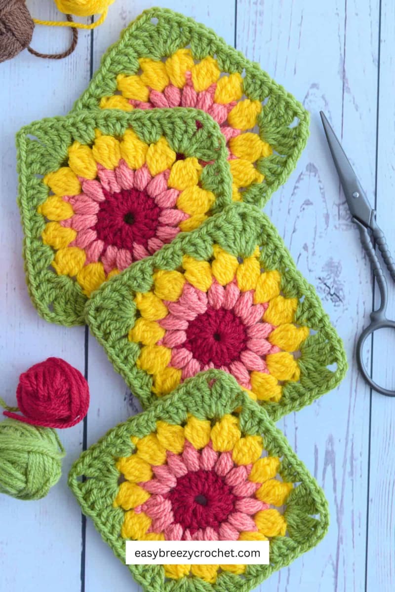 Sunburst Granny Square Crochet Pattern