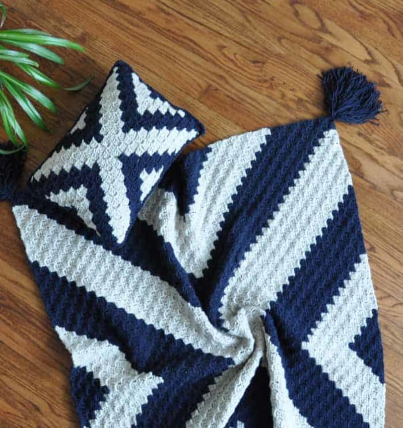 Modern C2C Crochet Blanket