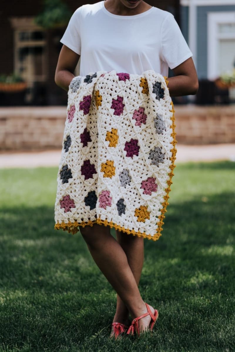 The Sweet Granny Baby Blanket, a modern granny square afghan