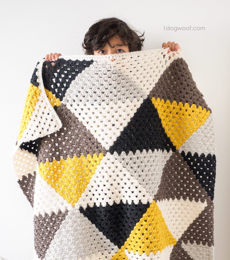 Love Triangles Granny Stripe Baby Blanket