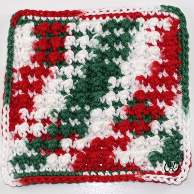 Very Merry Scrubby Dishcloth Pattern