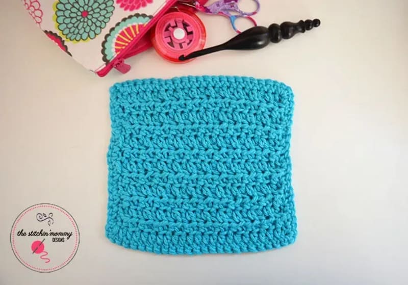 Ribbed Half Double Crochet Stitch Tutorial and Dishcloth Pattern