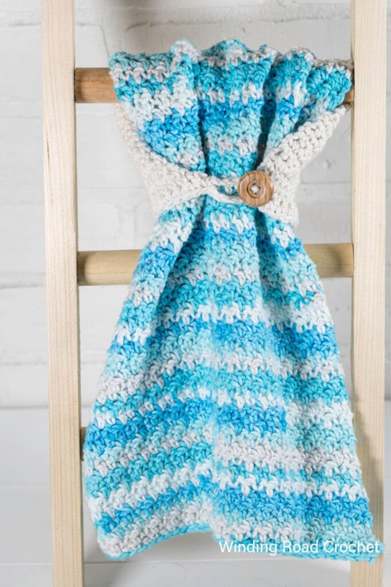 Wavy Stripes Crochet Hand Towel