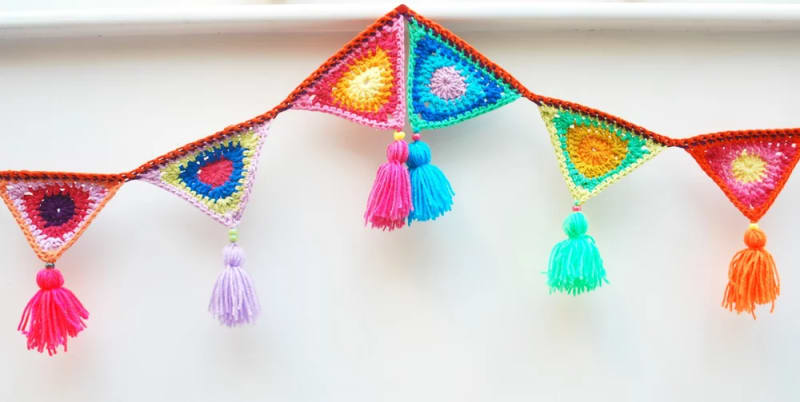 Colourful Crochet Bunting