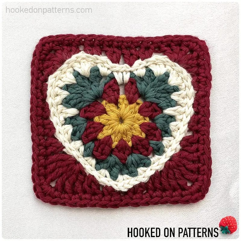Heart Granny Square Crochet Pattern