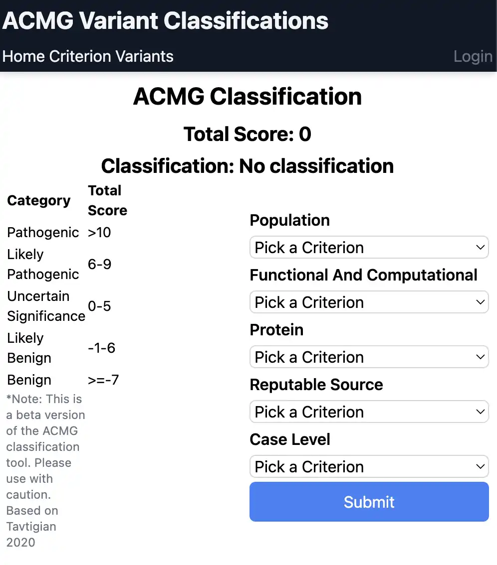 ACMG Variant Classification