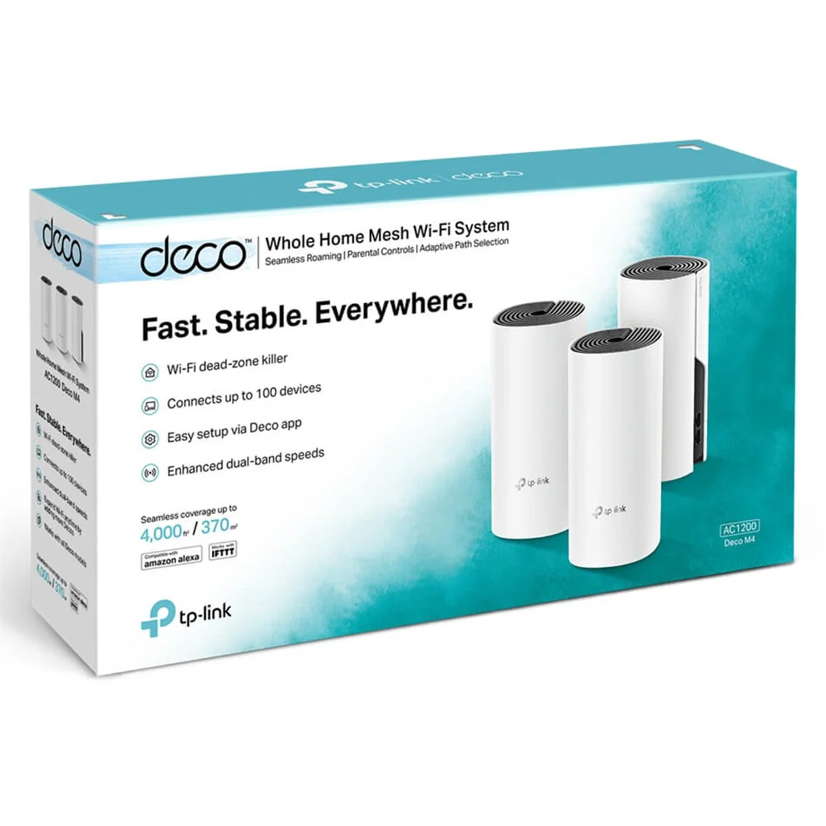 TP-Link Deco M4 3P AC1200 Mesh Router (Üçlü) Paket