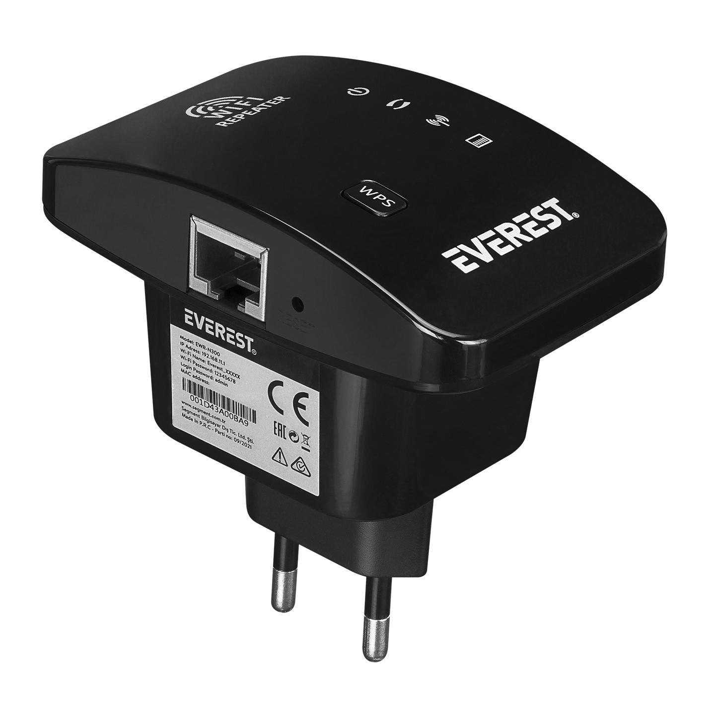 Everest EWR-N300 Kablosuz Menzil Genişletici 2.4GHz 300Mbps