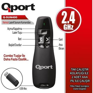 Qport Q-Sun400 Usb Kırmızı Lazerli Sunum Kumandası(Presenter)