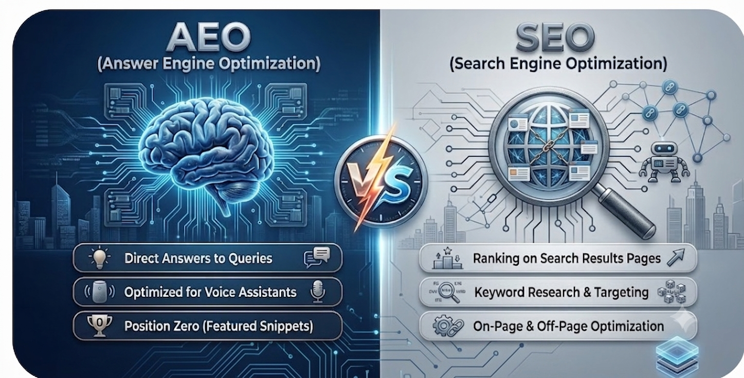 What's the Difference Between AEO and SEO — And Where Do You Start?